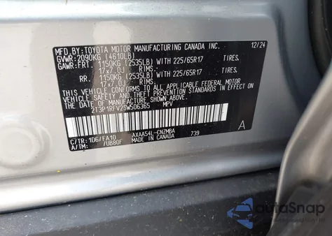 2025 Toyota Rav4 Xle from USA, damaged, VIN 2T3P1RFV2SW506365